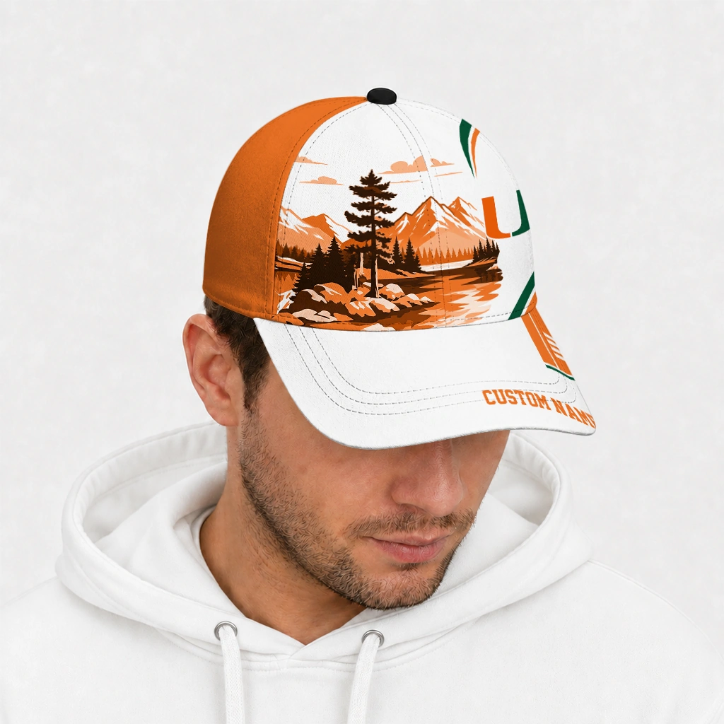 miami-hurricanes-cap-customized-flat-illustration-orange-white-new-arrival.webp