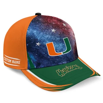 Miami Hurricanes Cap - Customized Galaxy Nebula Orange