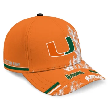 Miami Hurricanes Cap - Customized Smoke Flames Orange