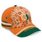 miami-hurricanes-cap-customized-tropical-floral-orange-best-selling.webp