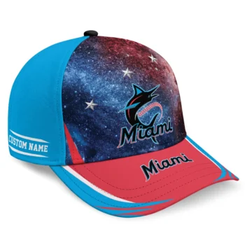 Miami Marlins Cap - Customized Galaxy Nebula Blue