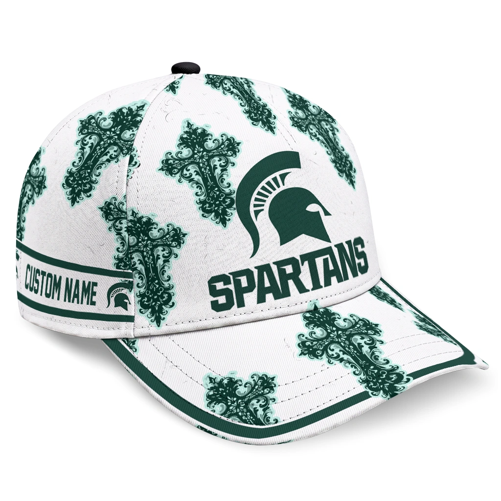 michigan-state-spartans-cap-personalized-damask-pattern-green-white-best-selling.webp michigan state spartans cap personalized damask pattern green white best selling
