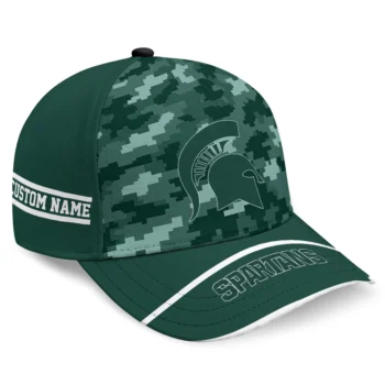 Michigan State Spartans Cap - Personalized Pixel Camo Green