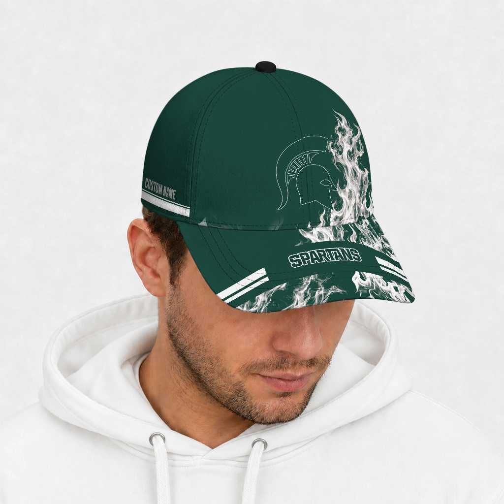 michigan-state-spartans-cap-personalized-smoke-flames-green-new-arrival.webp