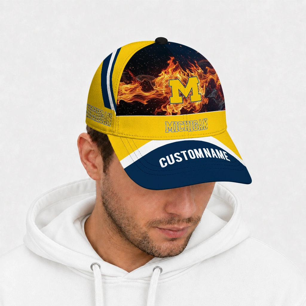 michigan-wolverines-cap-custom-blazing-fire-blue-new-arrival.webp