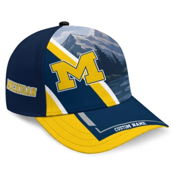 Michigan Wolverines Cap - Custom Diagonal Slash Blue