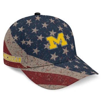 Michigan Wolverines Cap - Custom Distressed Stars Navy