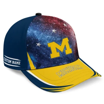 Michigan Wolverines Cap - Custom Galaxy Nebula Blue