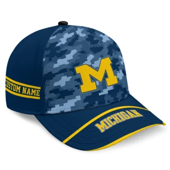 Michigan Wolverines Cap - Custom Pixel Camo Blue