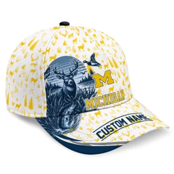 Michigan Wolverines Cap - Custom Toile Pattern Blue White