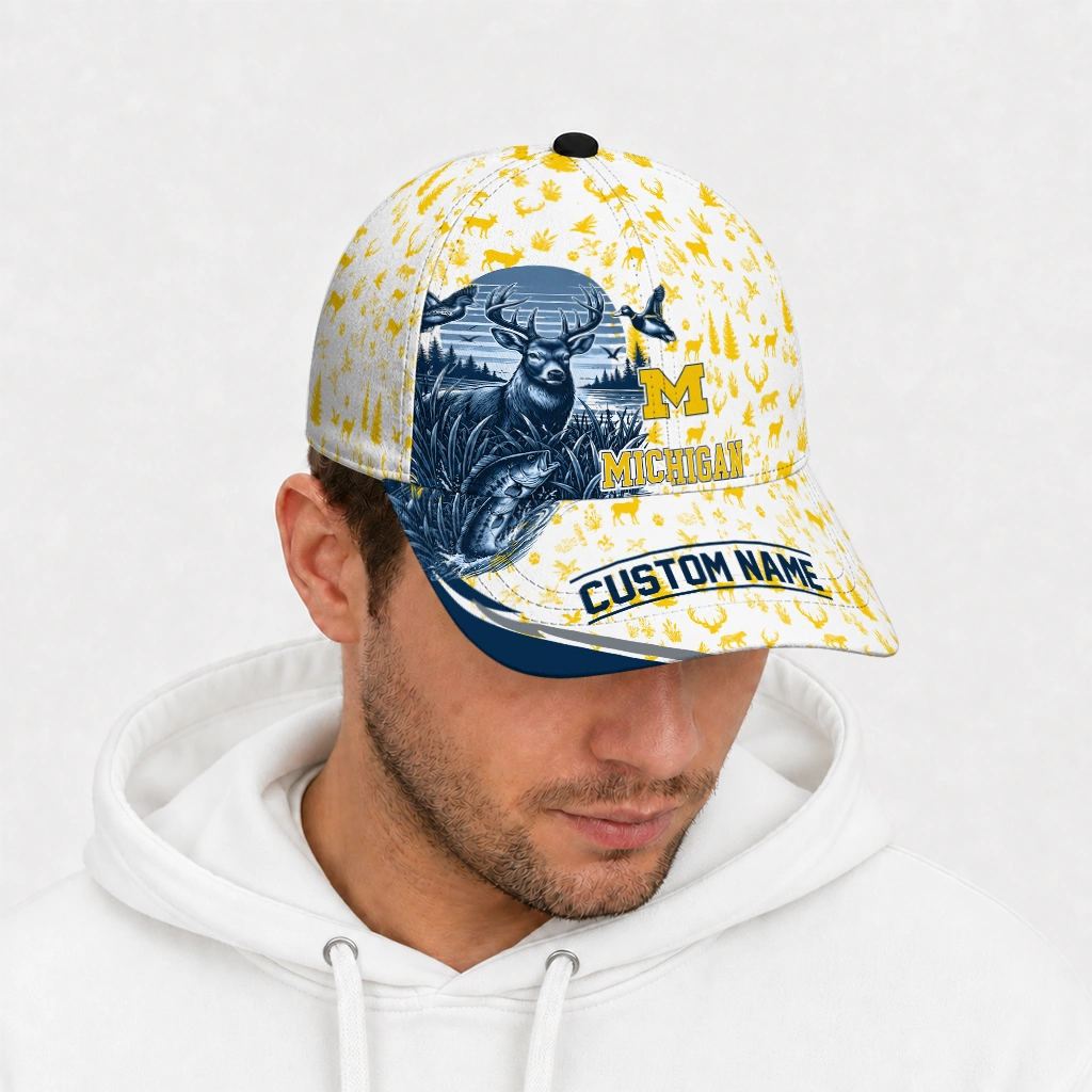 michigan-wolverines-cap-custom-toile-pattern-blue-white-new-arrival.webp