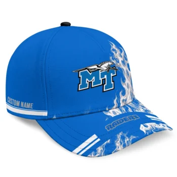 Middle Tennessee Blue Raiders Cap - Custom Smoke Flames Blue
