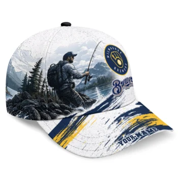 Milwaukee Brewers Cap - Personalized Photo Realistic Navy Blue White