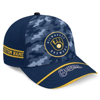 Milwaukee Brewers Cap - Personalized Pixel Camo Navy Blue