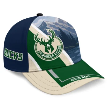 Milwaukee Bucks Cap - Custom Diagonal Slash Green