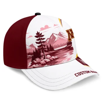 Minnesota Golden Gophers Cap - Customized Flat Illustration Maroon White