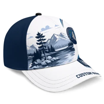 Minnesota Timberwolves Cap - Personalized Flat Illustration Midnight Blue White
