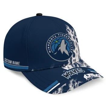 Minnesota Timberwolves Cap - Personalized Smoke Flames Midnight Blue