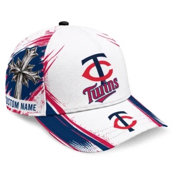 Minnesota Twins Cap - Custom Grunge Cross Navy White