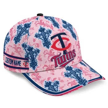 Minnesota Twins Cap - Personalized Damask Pattern Navy White