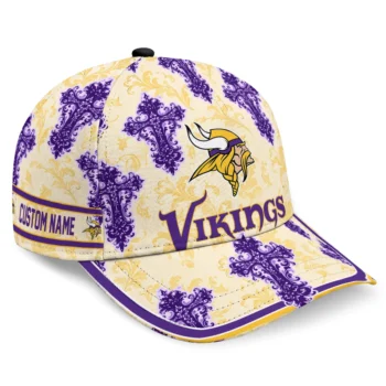 Minnesota Vikings Cap - Custom Damask Pattern Purple White