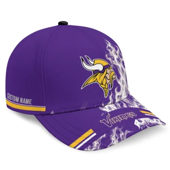 Minnesota Vikings Cap - Custom Smoke Flames Purple