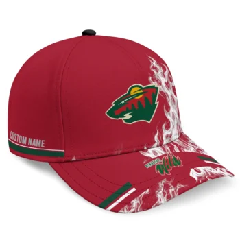 Minnesota Wild Cap - Personalized Smoke Flames Red
