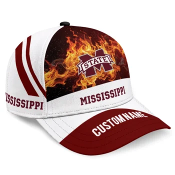 Mississippi State Bulldogs Cap - Customized Blazing Fire Maroon