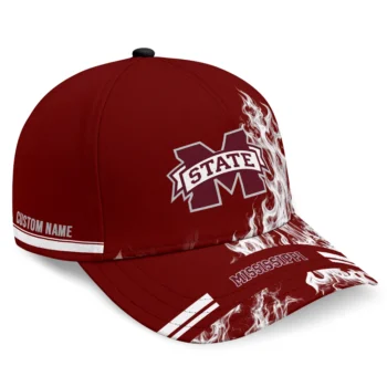 Mississippi State Bulldogs Cap - Customized Smoke Flames Maroon