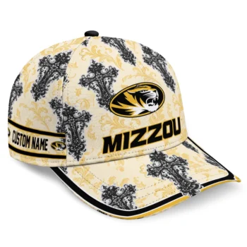 Missouri Tigers Cap - Personalized Damask Pattern Black White