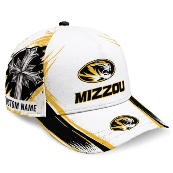 Missouri Tigers Cap - Personalized Grunge Cross Black White