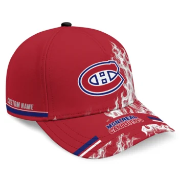 Montreal Canadiens Cap - Custom Smoke Flames Red