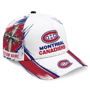 Montreal Canadiens Cap - Customized Grunge Cross Red White