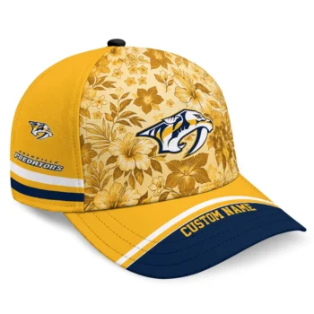 Nashville Predators Cap - Custom Tropical Floral Gold