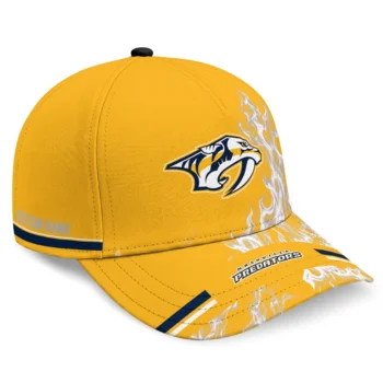 Nashville Predators Cap - Customized Smoke Flames Gold