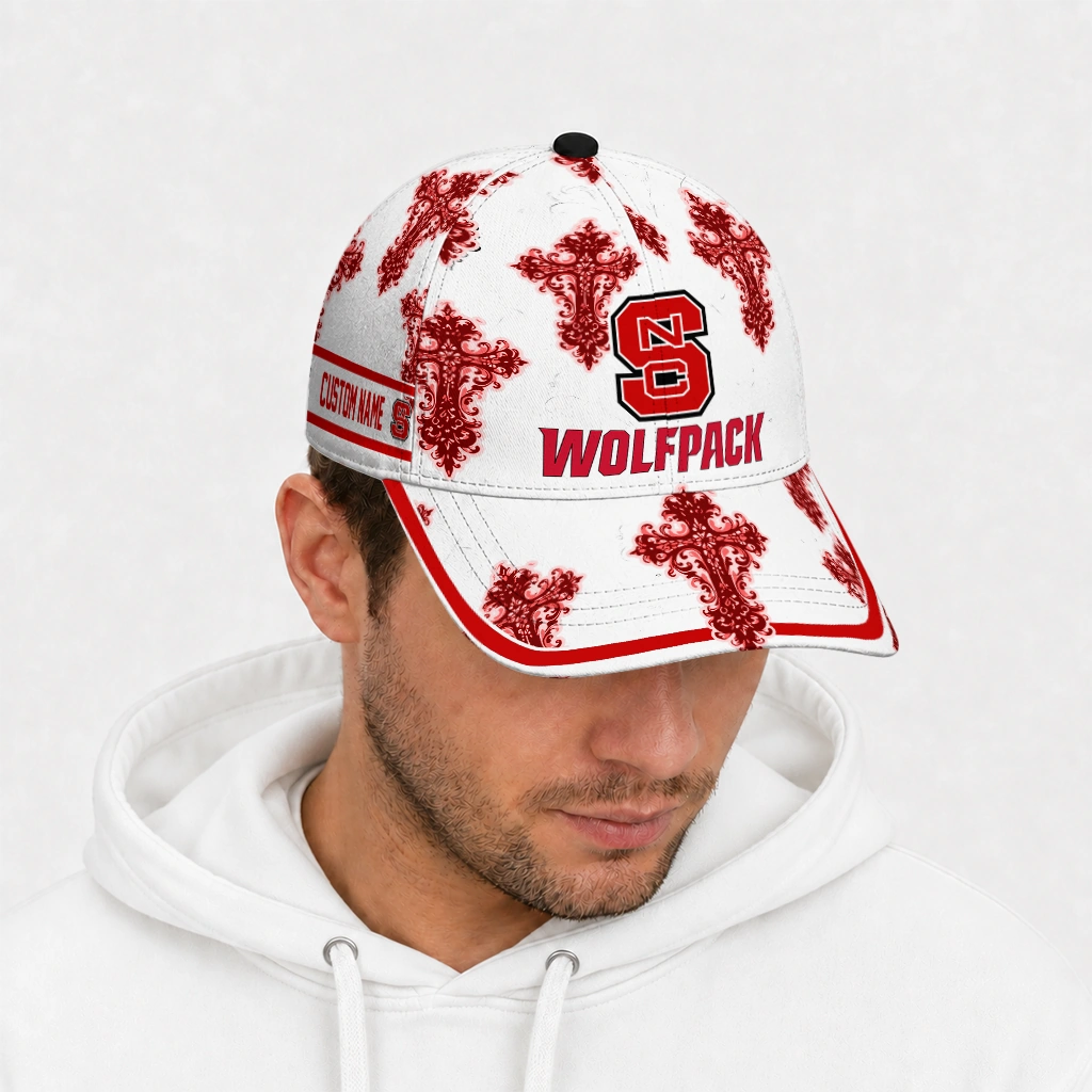 nc-state-wolfpack-cap-personalized-damask-pattern-red-white-new-arrival.webp