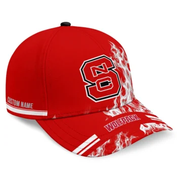NC State Wolfpack Cap - Personalized Smoke Flames Red