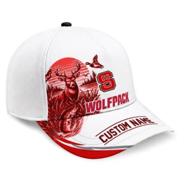 NC State Wolfpack Cap - Personalized Toile Pattern Red White