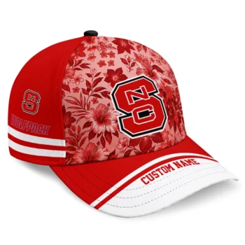 NC State Wolfpack Cap - Personalized Tropical Floral Red