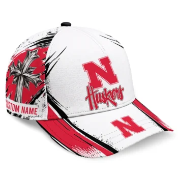 Nebraska Cornhuskers Cap - Custom Grunge Cross Red White