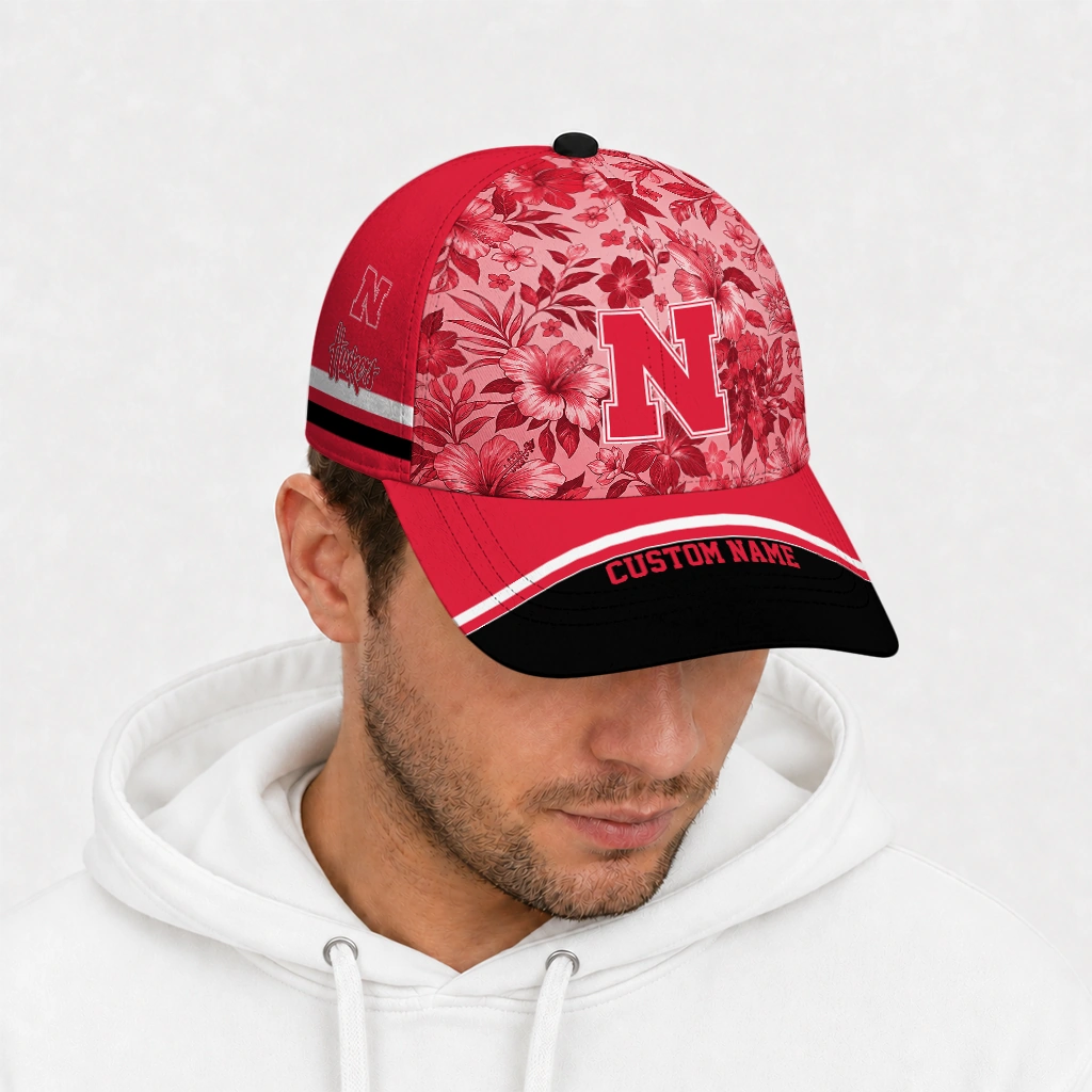 nebraska-cornhuskers-cap-custom-tropical-floral-red-new-arrival.webp