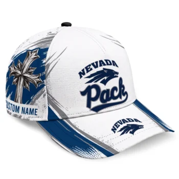 Nevada Wolf Pack Cap - Custom Grunge Cross Blue White