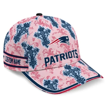 New England Patriots Cap - Customized Damask Pattern Blue White