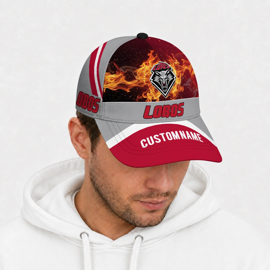 new-mexico-lobos-cap-personalized-blazing-fire-red-new-arrival.webp