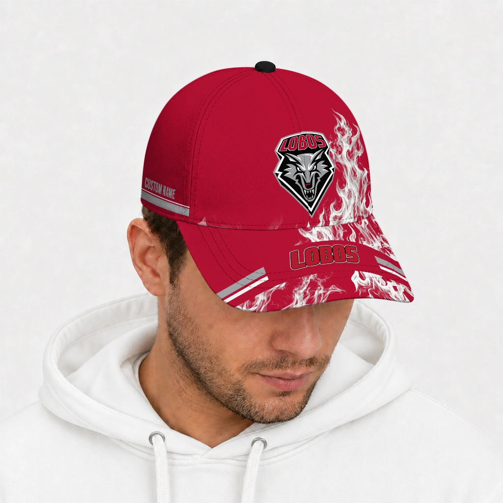new-mexico-lobos-cap-personalized-smoke-flames-red-new-arrival.webp