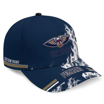 New Orleans Pelicans Cap - Custom Smoke Flames Navy