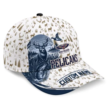 New Orleans Pelicans Cap - Customized Toile Pattern Navy White