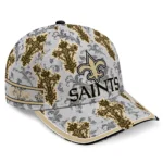 new-orleans-saints-cap-personalized-damask-pattern-gold-white-best-selling.webp