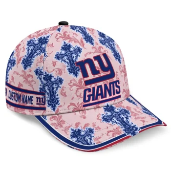 New York Giants Cap - Custom Damask Pattern Blue White
