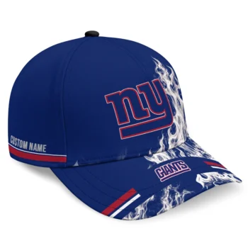 New York Giants Cap - Custom Smoke Flames Blue